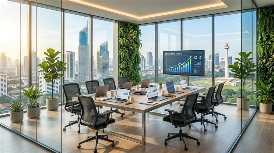 Ruang meeting NAVA — Work. Flow. Thrive.